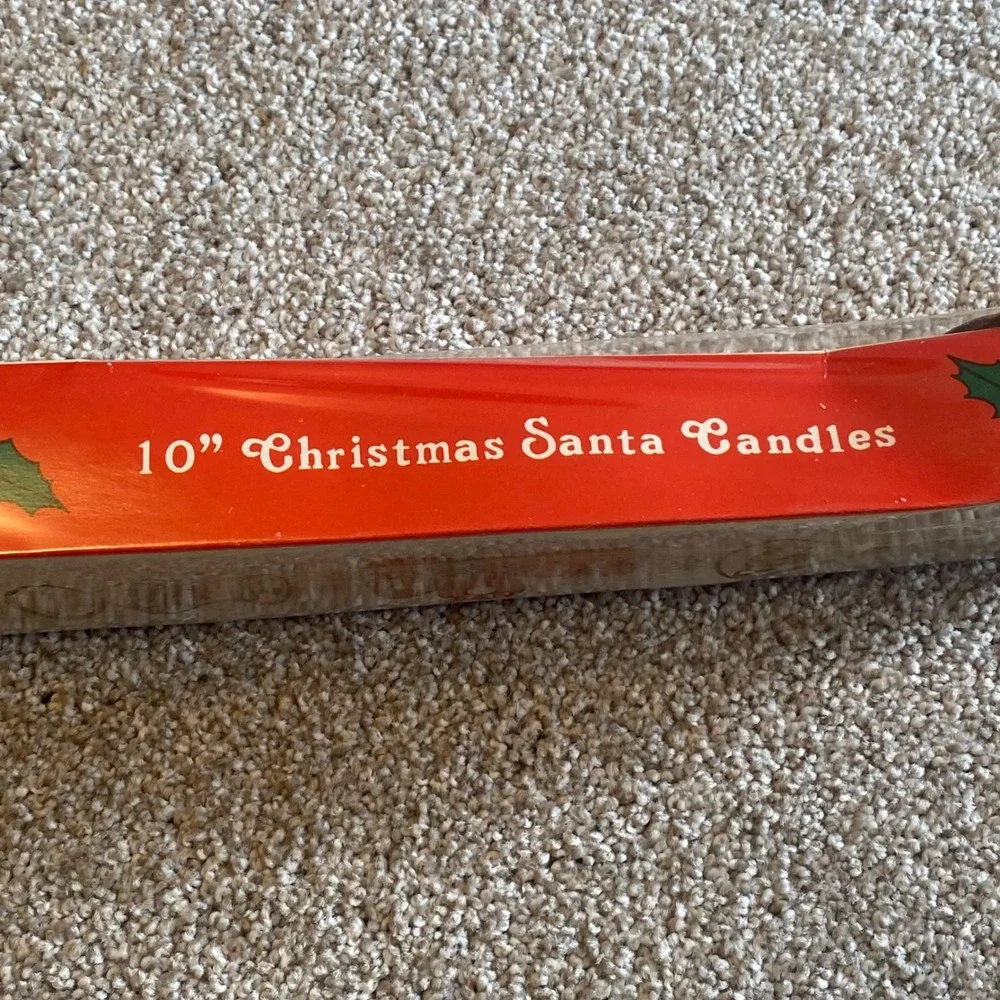 Vintage 1989 YDC Christmas Santa Candles 10 Inch Taper Set of 2 New‎ In Box